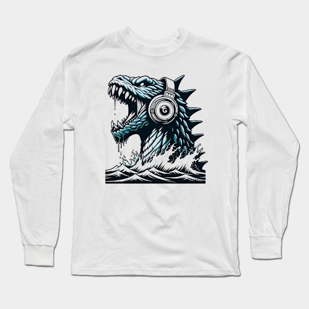 Godzilla Beats: Anime and Manga Lover Tee Long Sleeve T-Shirt by Klimek Prints